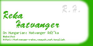 reka hatvanger business card